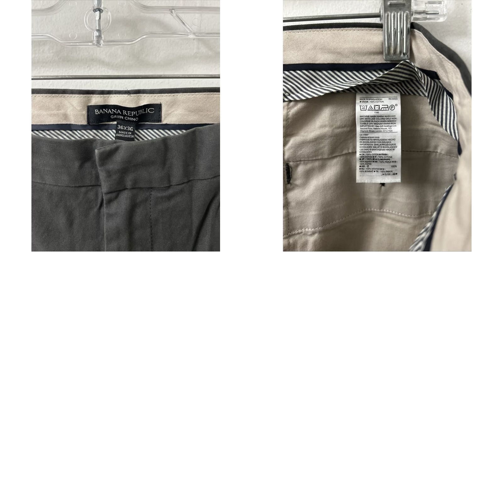 Banana Republic VINTAGE Banana Republic Gavin Chino Pants Mens 36x36 Dark Gray Straight Leg Cotton NWT Size US 36 / EU 52 - 9 Thumbnail