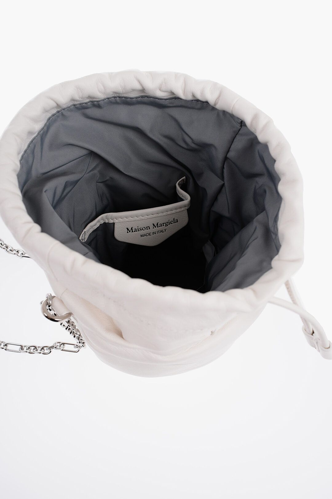 Maison Margiela og1mm1224 Size: OS / Leather Glam Slam Bucket Bag in White Size ONE SIZE - 4 Thumbnail