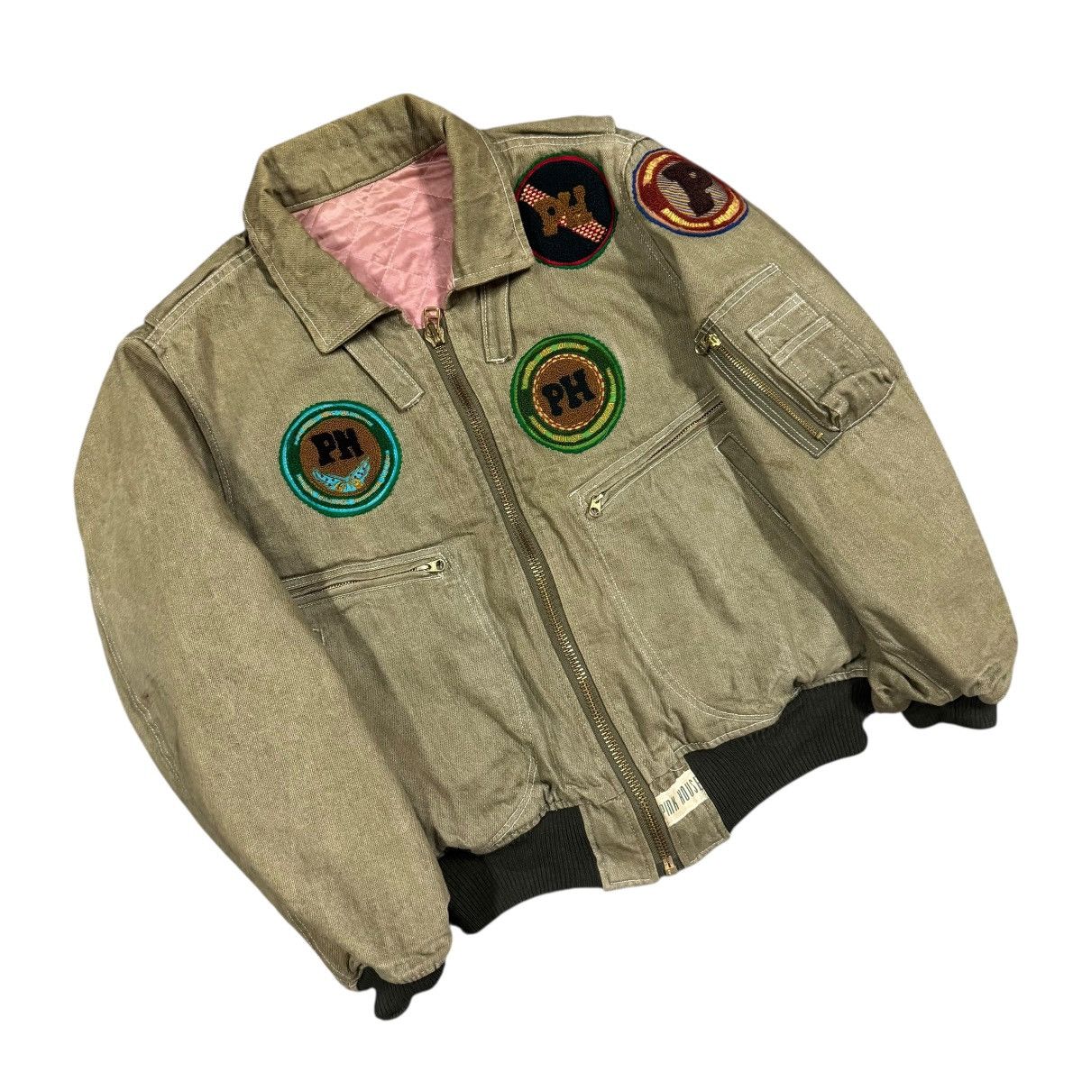 Karl Helmut Vtg🔥Pink House Karl Helmut Bomber Duck Canvas Bondage Jacket Size US M / EU 48-50 / 2 - 11 Thumbnail