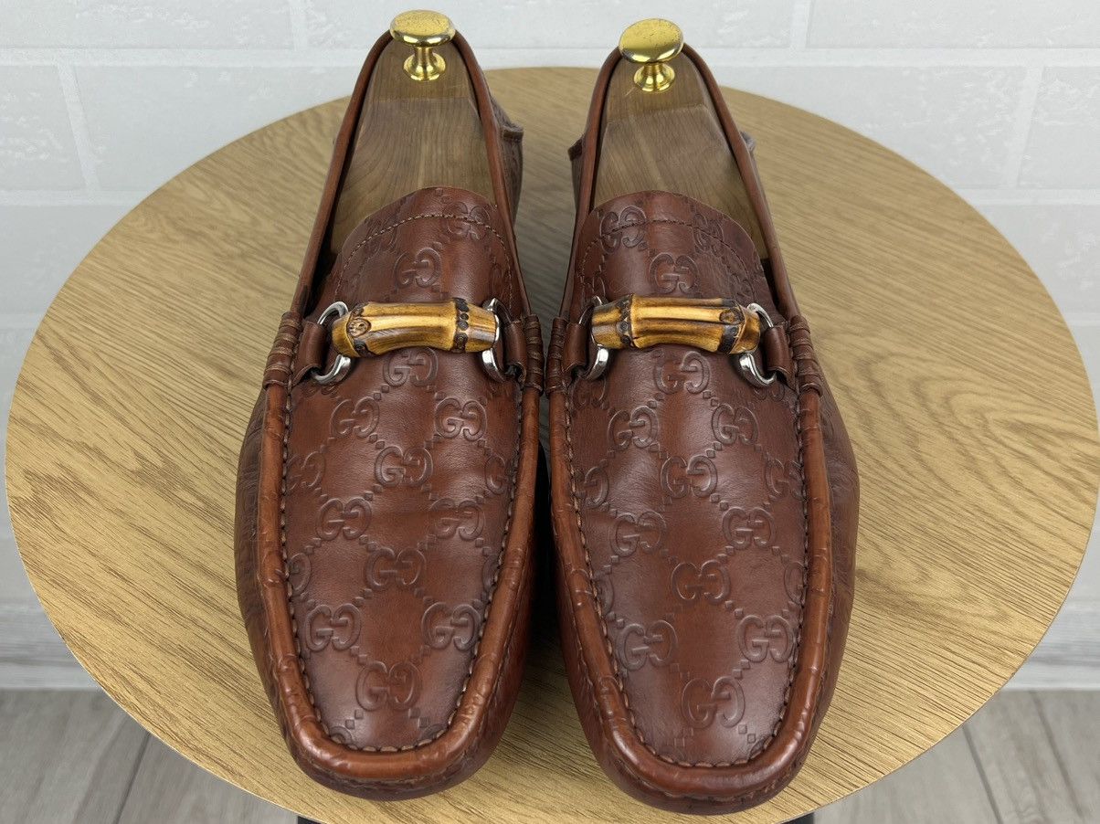 Gucci GUCCI Loafers Leather Shoes HORSEBIT Bamboo GG Monogram Logo Size US 8 / EU 41 - 3 Thumbnail