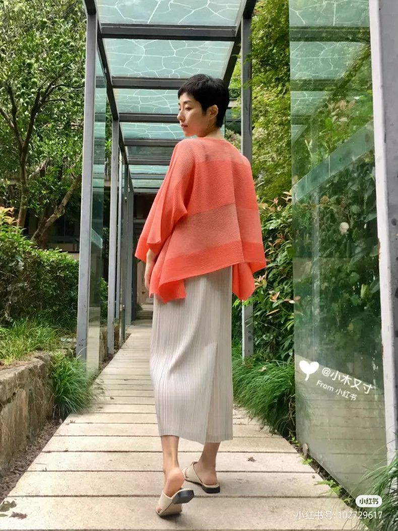 Issey Miyake Issey Miyake size:2 Orange-red pleated cardigan Size M / US 6-8 / IT 42-44 - 4 Thumbnail