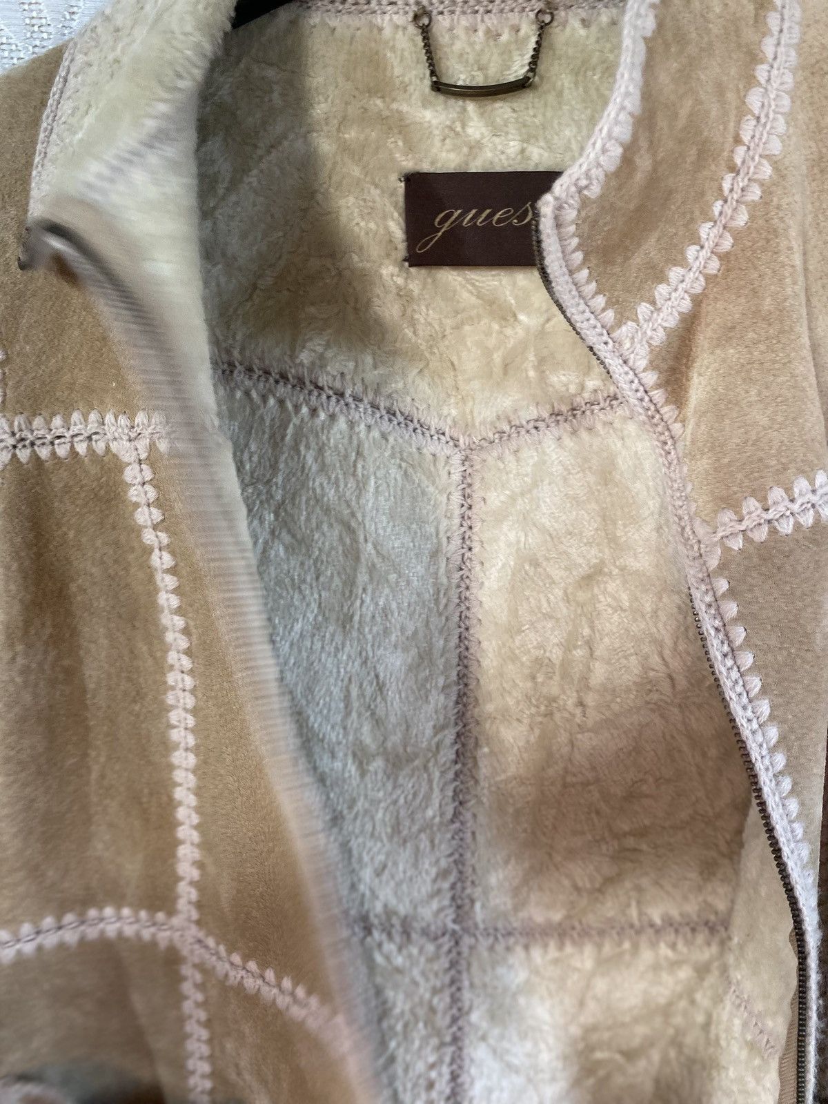 Guess Guess Jacket Medium Beige Leather Women’s Coat Faux Fur Size M / US 6-8 / IT 42-44 - 7 Thumbnail