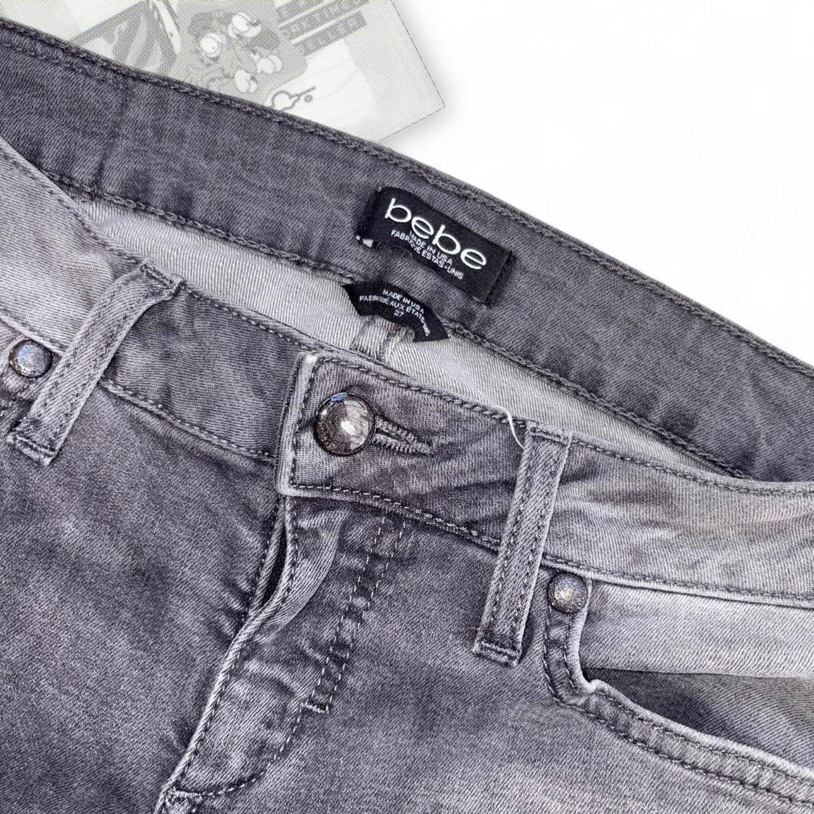 Bebe Y2K Gray Light Wash BeBe Denim Skinny Jeans Size 27" / US 4 / IT 40 - 4 Thumbnail