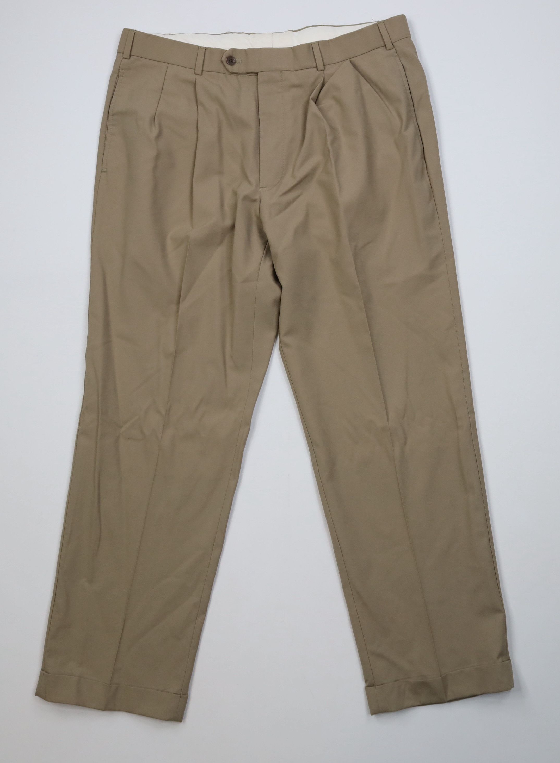 Brooks Brothers Vintage 90s Y2K Brooks Brothers Wool Wide Leg Chino Pants Size US 36 / EU 52 - 1 Thumbnail
