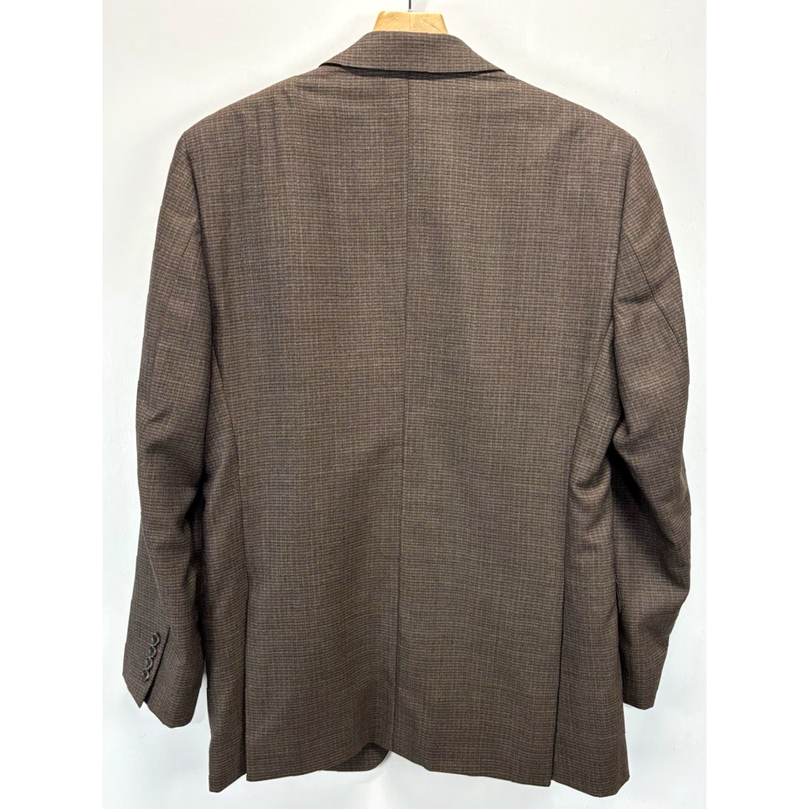 Jos. A. Bank Jos A Bank Sport Coat Sz 41L Men’s Brown Small Check Blazer Wool Career Blazer Long Three-Button Jacket Mens Size 42R - 4 Thumbnail