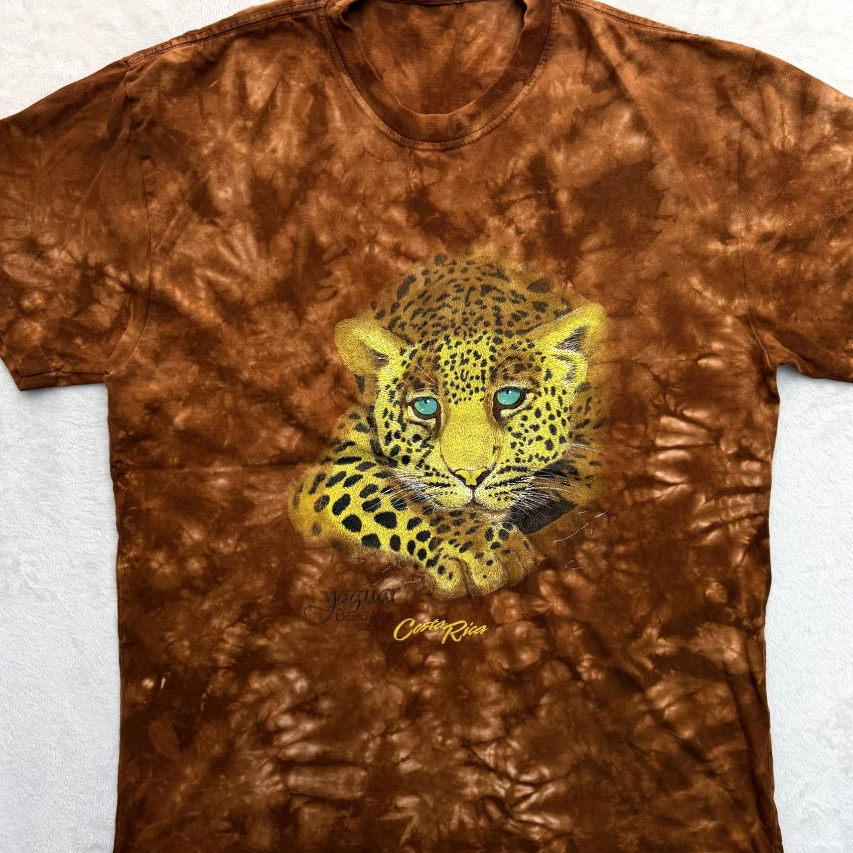 Vintage Jaguar Costa Rica Shirt Mens XL Brown Tie Dye Graphic Wildlife Tee Costa Rica Size US XL / EU 56 / 4 - 2 Thumbnail