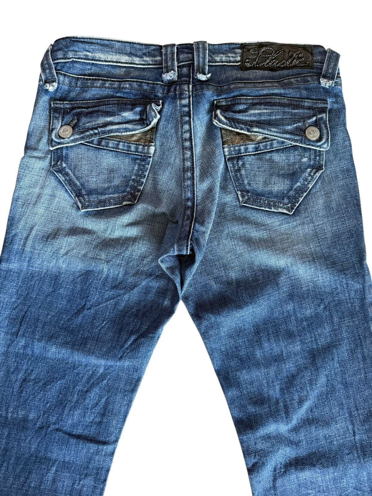 Tornado Mart Flared Jeans Plastic Boy Gly USA Made Nice Design Denim Size US 33 - 18 Thumbnail