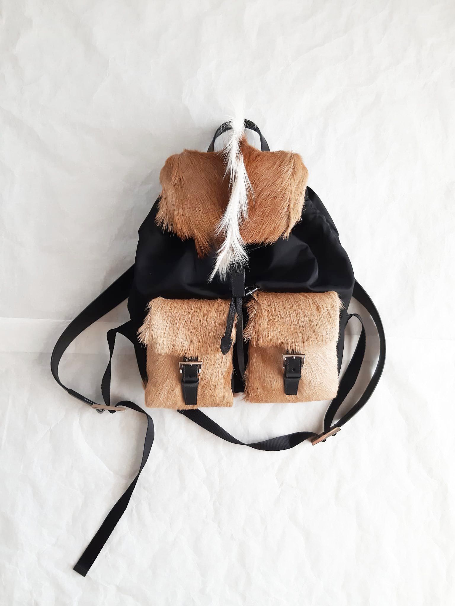 Prada Prada Gazelle Fur Mohawk Backpack Size ONE SIZE - 2 Thumbnail
