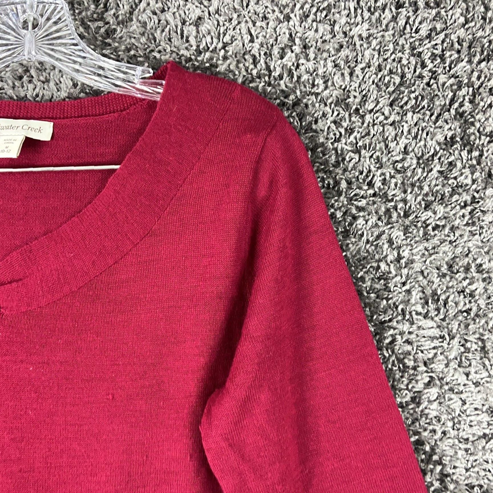 Coldwater Creek COLDWATER CREEK Knit Blouse Shirt Women M 10-12 Red 3/4 Sleeve Size M / US 6-8 / IT 42-44 - 7 Thumbnail