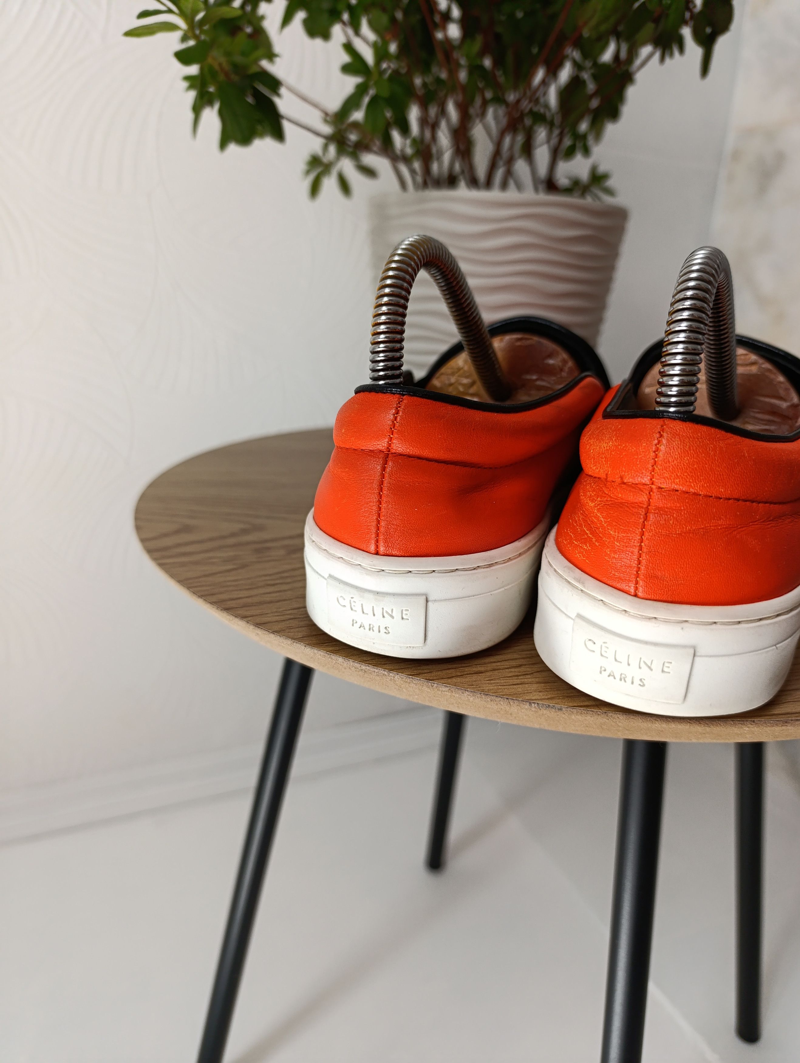 Celine CELINE LEATHER ORANGE SLIP-ON WOMENS SHOES Size US 8 / IT 38 - 11 Thumbnail