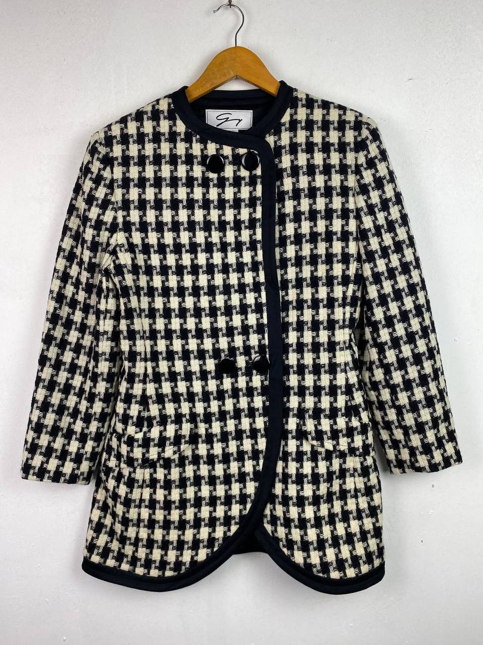 italian designer wool checkered jacket nice design