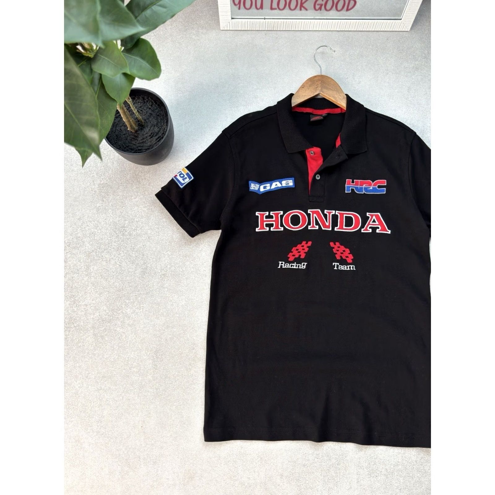 Honda VINTAGE Honda Racing Polo T-Shirt Short Sleeve Mens Size L Black Cotton Polo Shirt Racing Nascar 90s Honda Vintage Polos Polos Black Mens L Size US L / EU 52-54 / 3 - 4 Thumbnail
