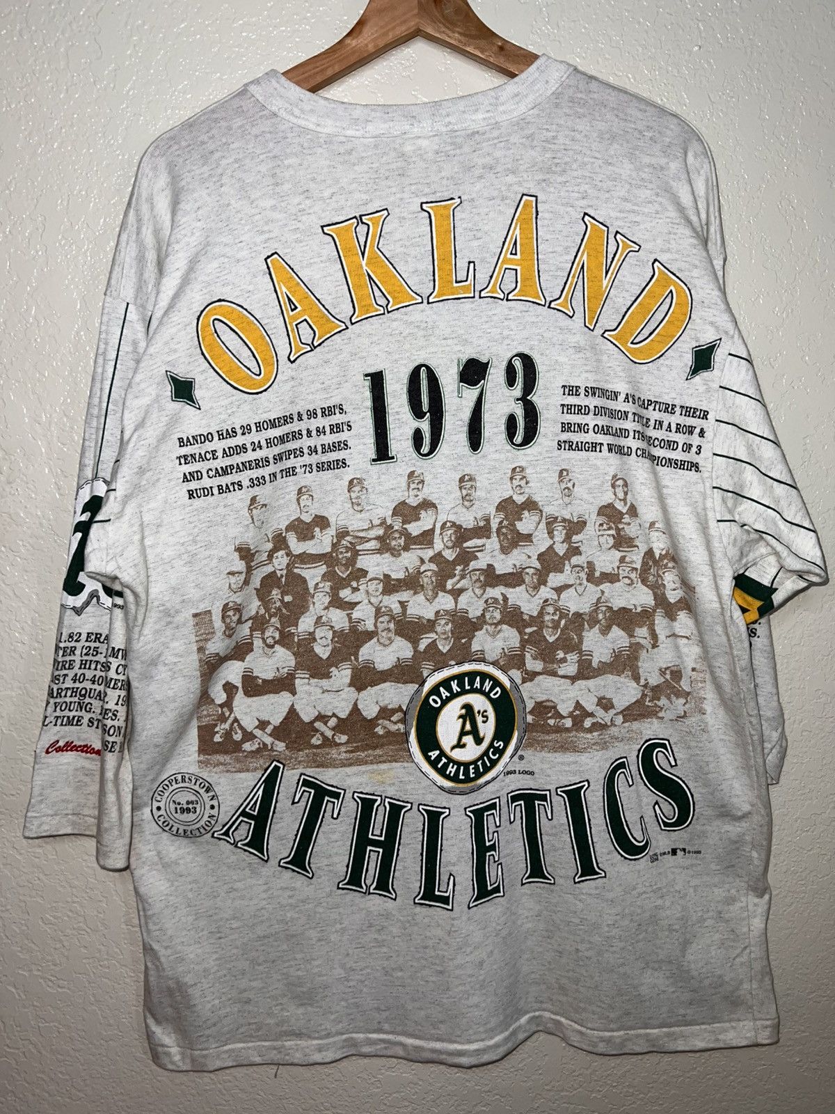 Cooperstown Collection Vintage Oakland Athletics 3/4 Length Sleeve Shirt Size Large Size US L / EU 52-54 / 3 - 14 Thumbnail