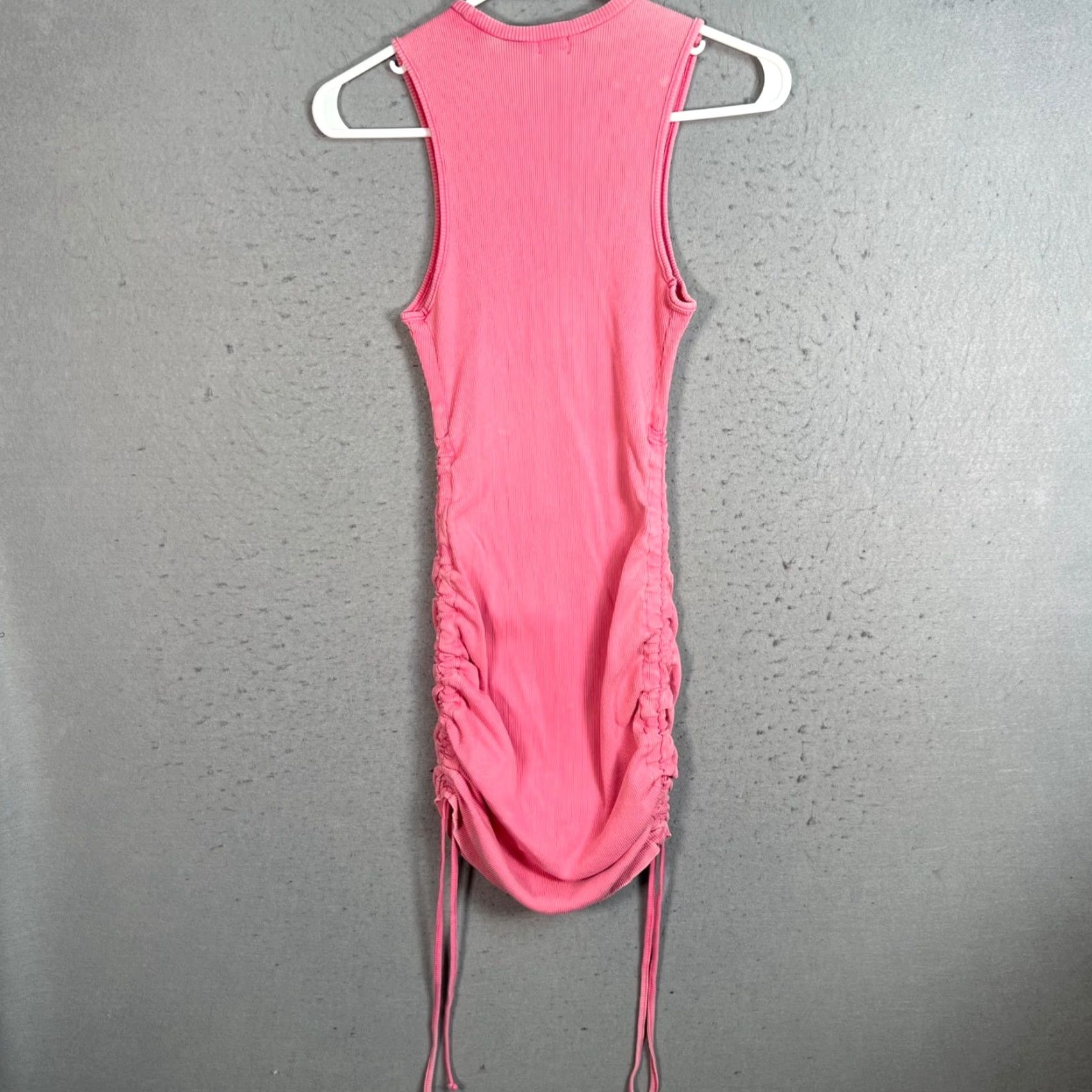 Garage Garage Dress Adult XS Pink Sleeveless Ruched Mini 100% Cotton Womens Size XS / US 0-2 / IT 36-38 - 2 Thumbnail