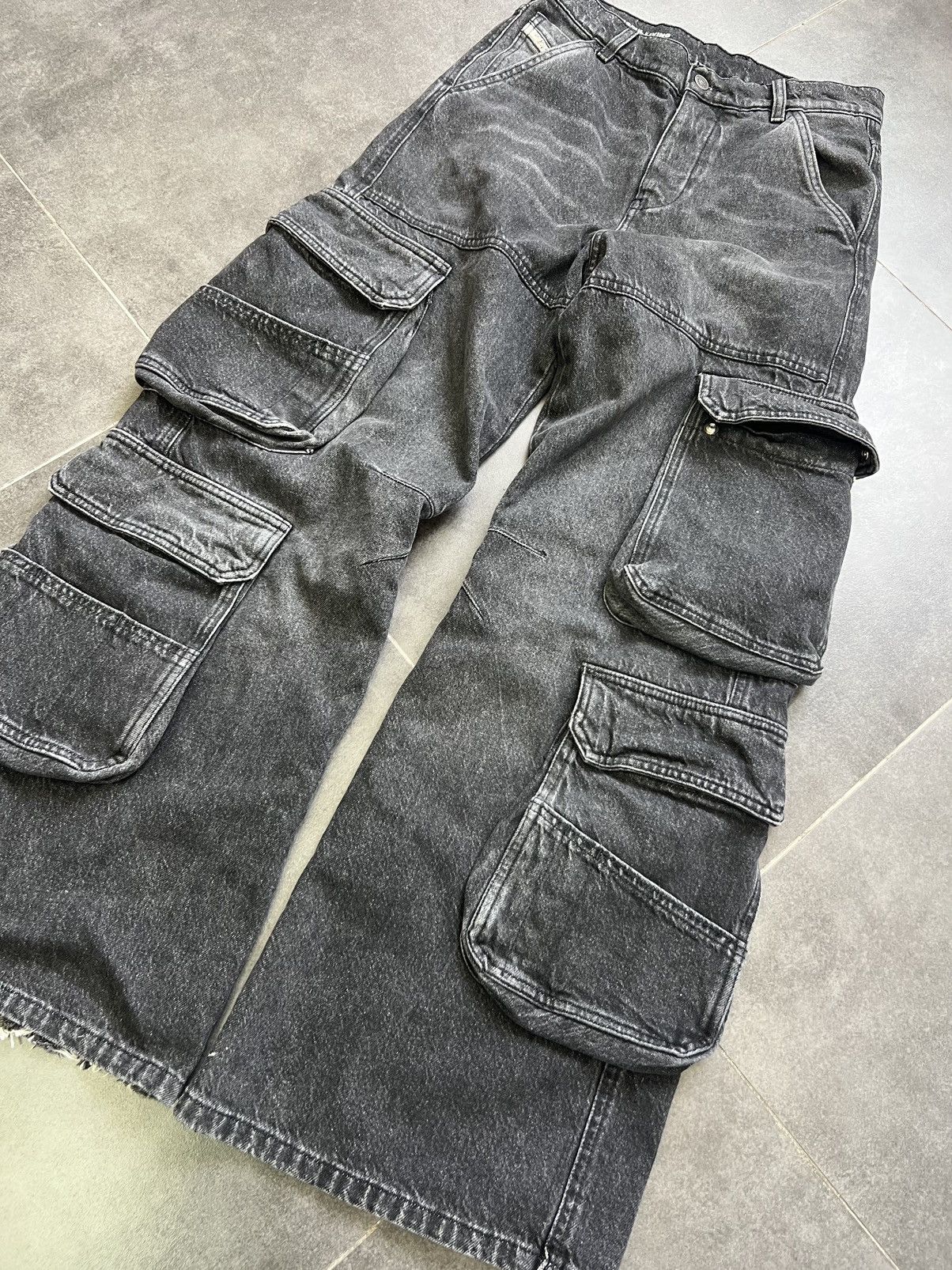 Diesel Baggy cargo DIESEL Y2K jeans in washed grey Size 24" / US 00 / IT 34 - 4 Thumbnail