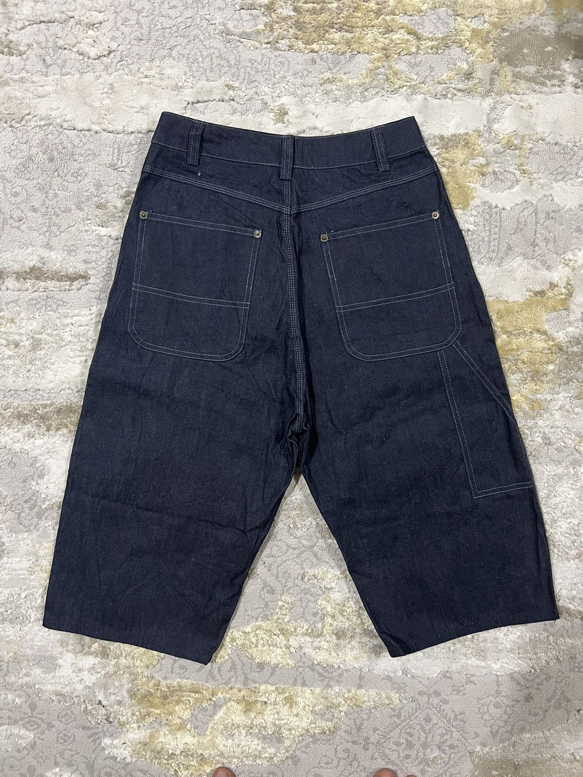 Fubu × JNCO Y2K JNCO Style Dark Blue Indigo Baggy Jorts Jeans Denim Size 26" / US 2 / IT 38 - 1 Thumbnail
