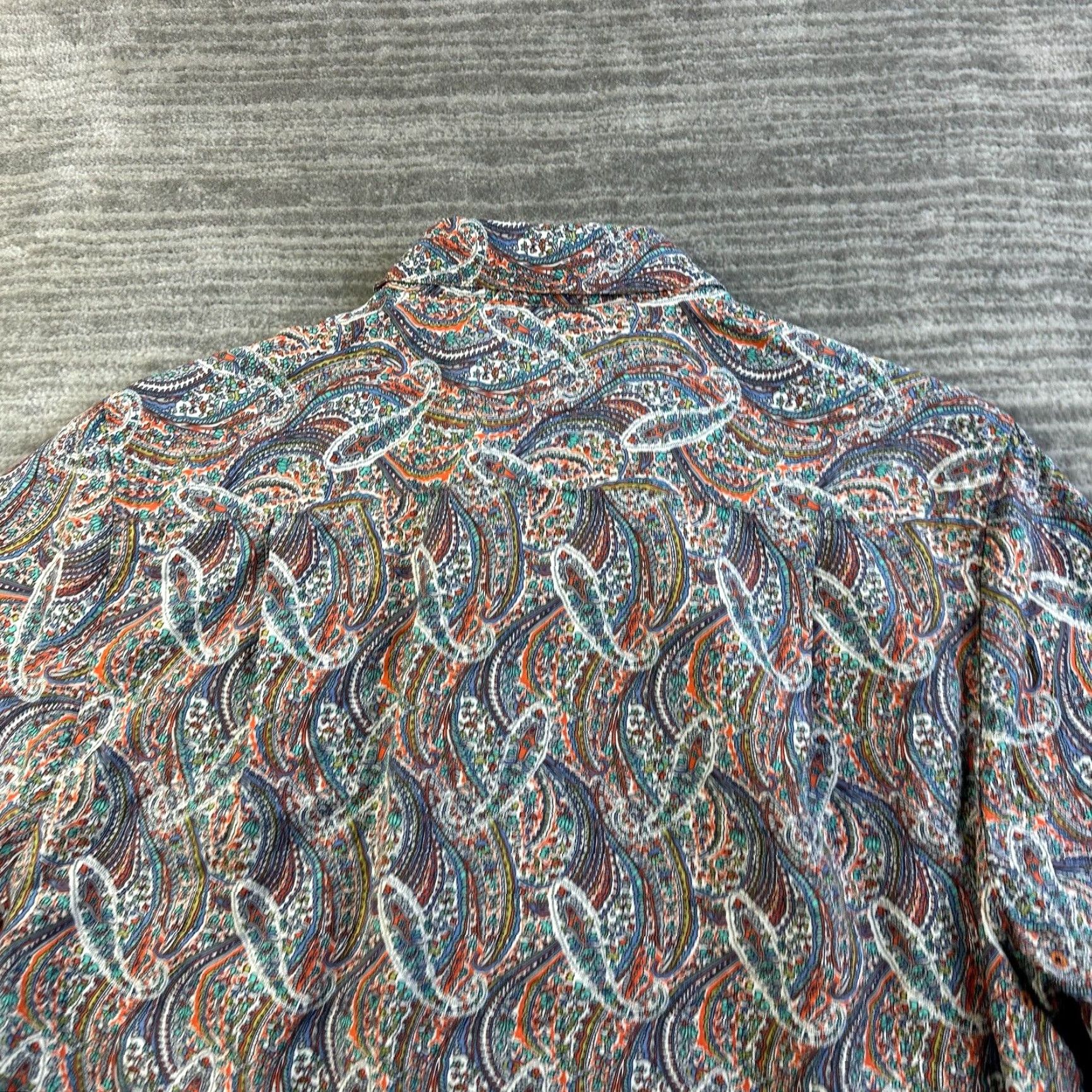 Nat Nast Nat Nast Shirt Mens M Multicolor Paisley Silk Button-Up Casual Formal Party/Cocktail Short Sleeve N/A Size US M / EU 48-50 / 2 - 5 Thumbnail