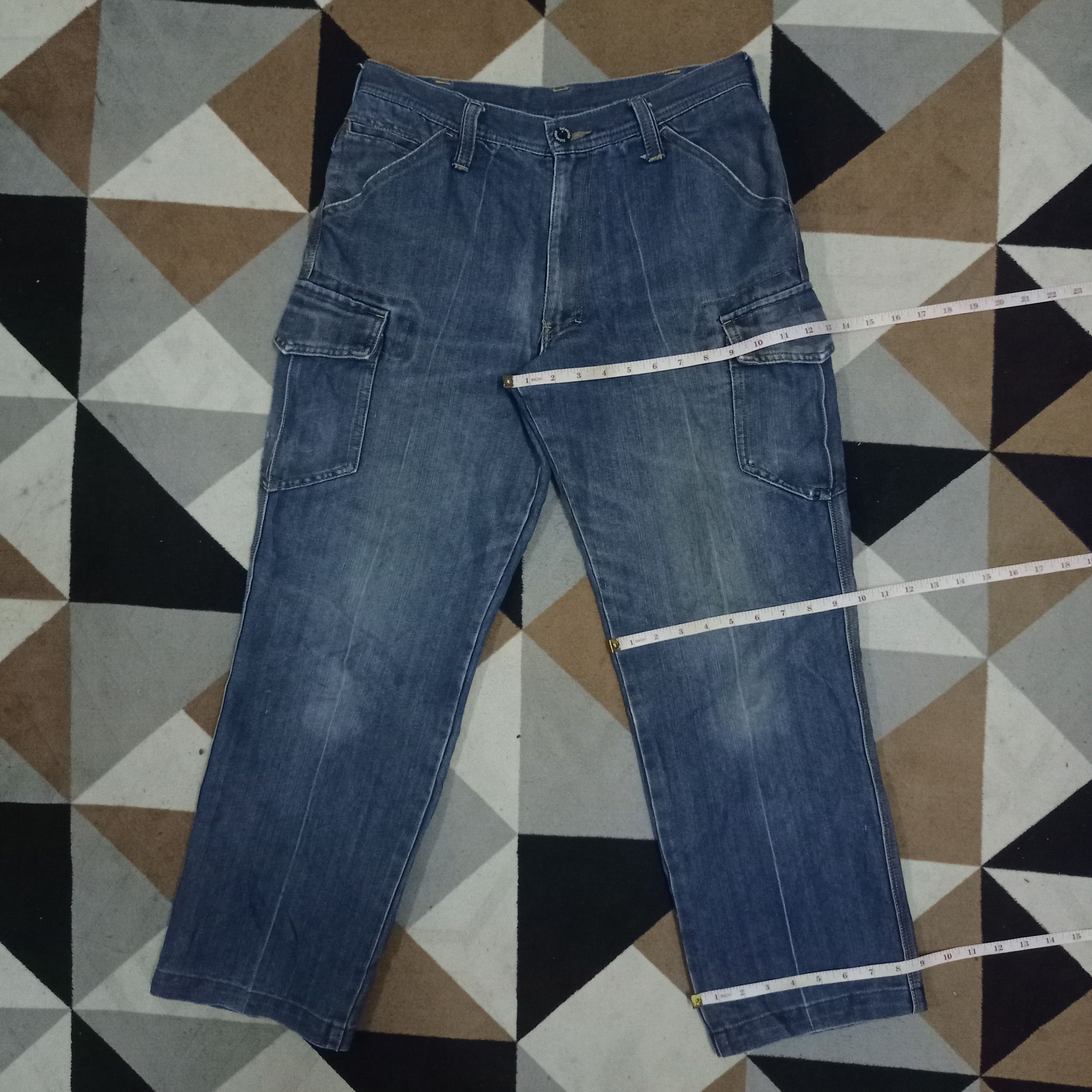 Japanese Brand Vintage Japanese Brand Baggy Cargo Denim Pants Size US 30 / EU 46 - 13 Thumbnail