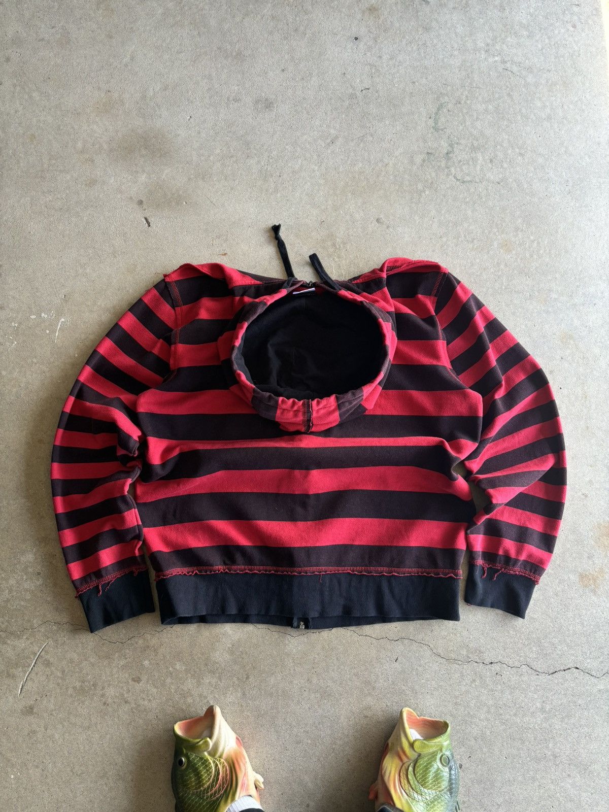 Crazy Nirvana Grunge Striped Zip Hoodie Kurt Cobain Style