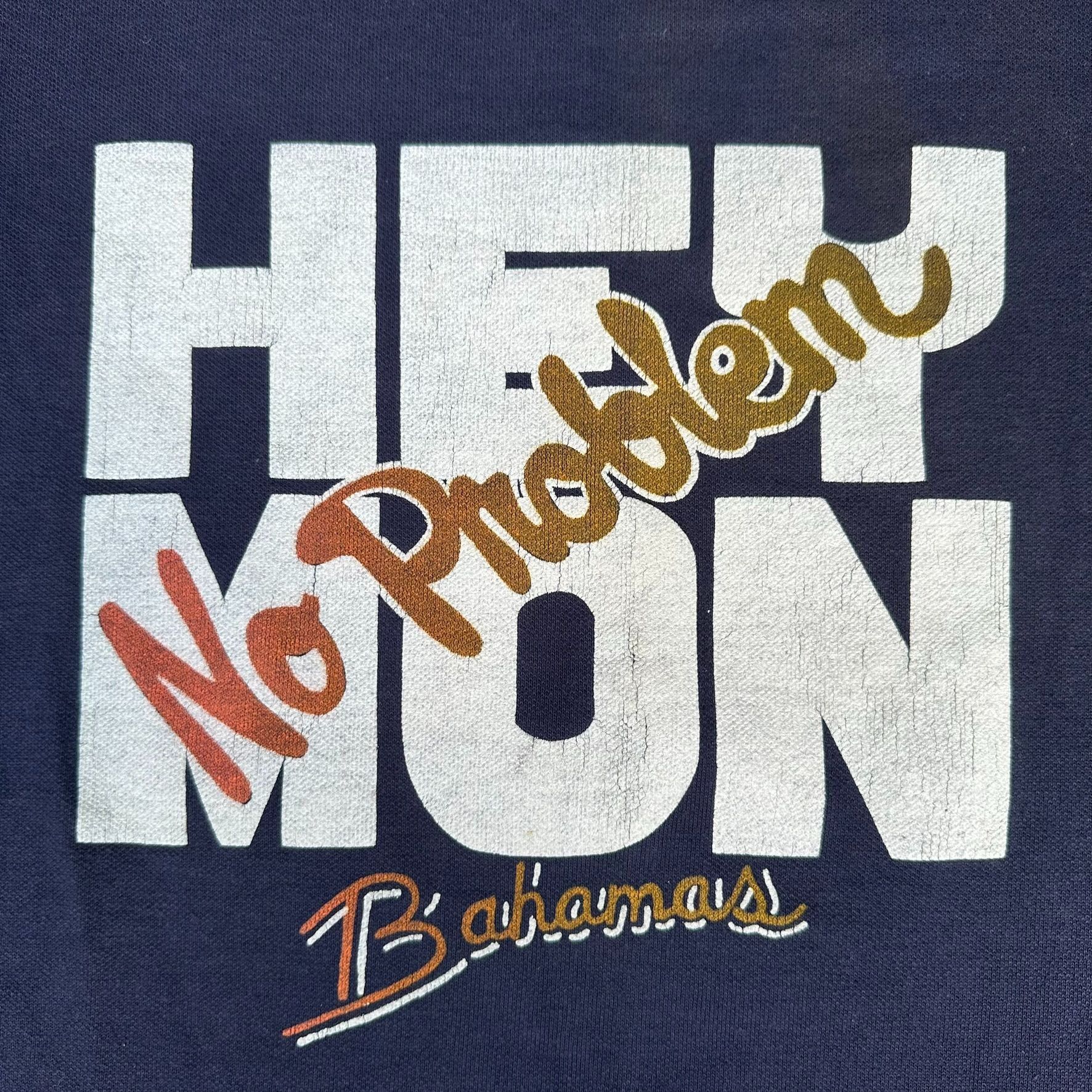 Vintage Vintage 80s Hey Mon No Problem Bahamas T-Shirt Navy Single S Size US S / EU 44-46 / 1 - 2 Thumbnail