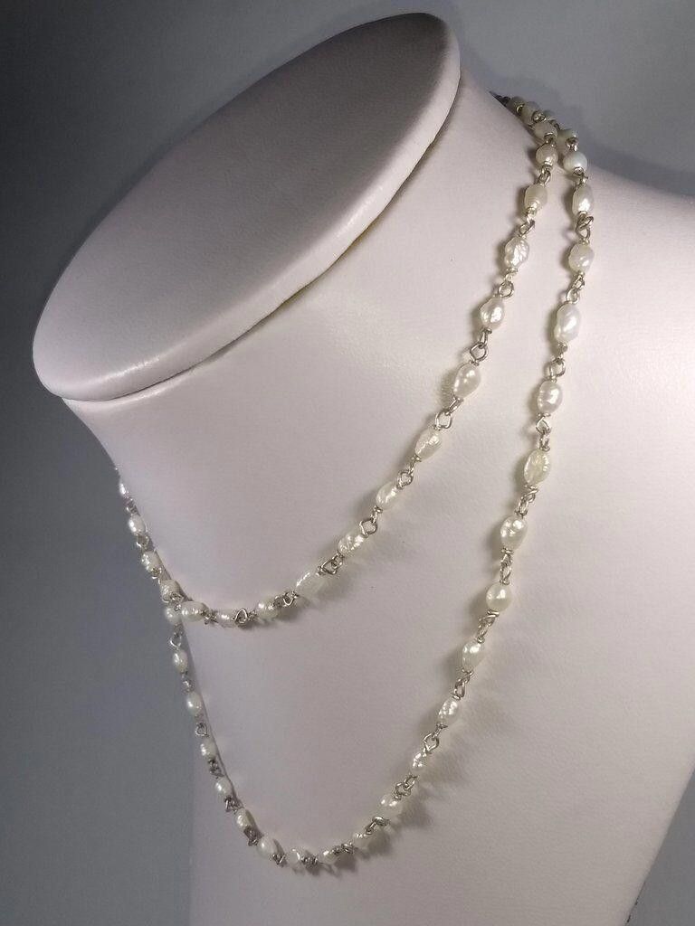 Handmade Mexican Handmade Sterling Freshwater Pearl Flapper Necklace Size ONE SIZE - 2 Thumbnail