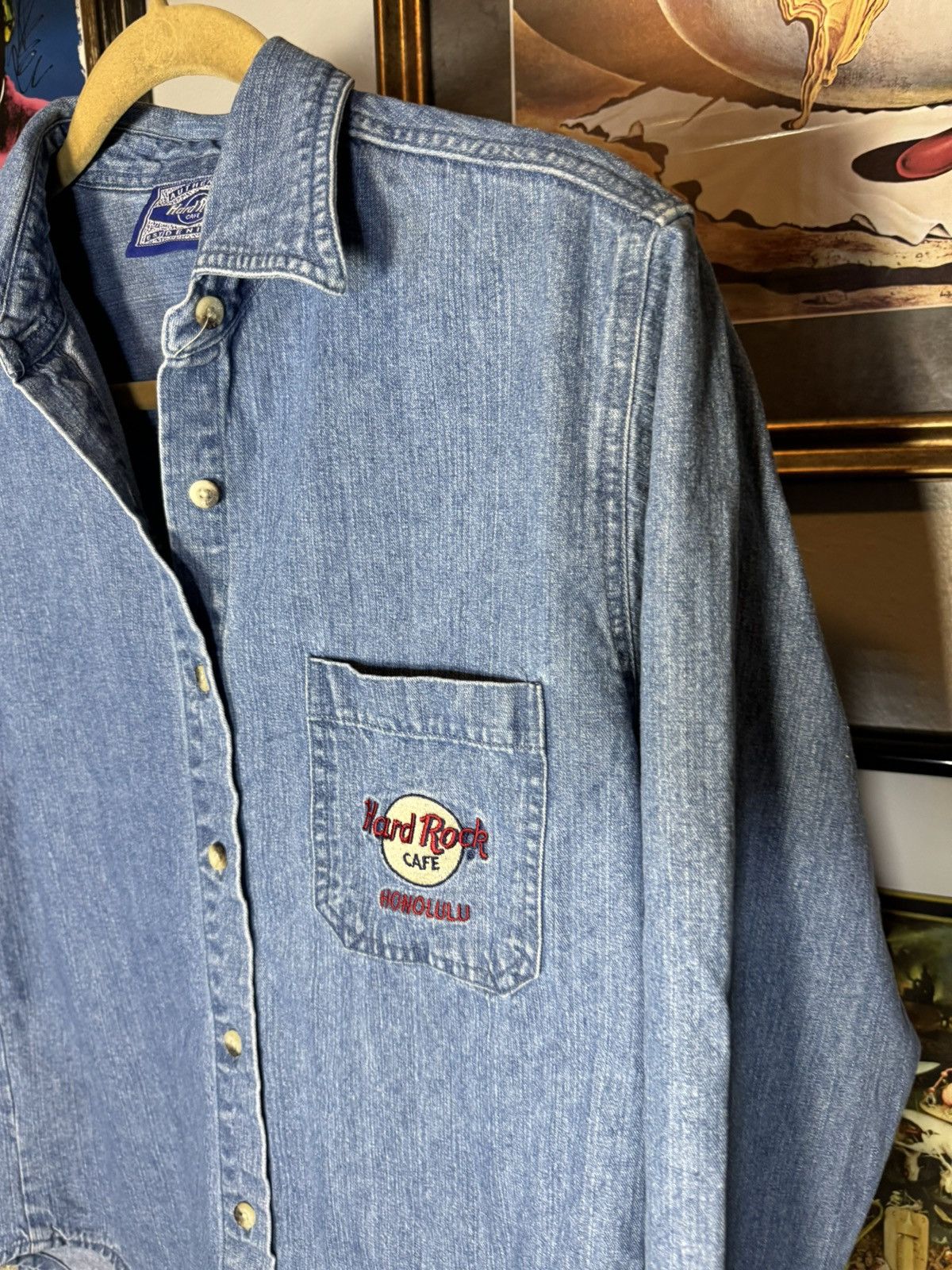 Hard Rock Cafe × Vintage Vintage Hard Rock Cafe Denim Button Up Shirt Size US S / EU 44-46 / 1 - 5 Thumbnail