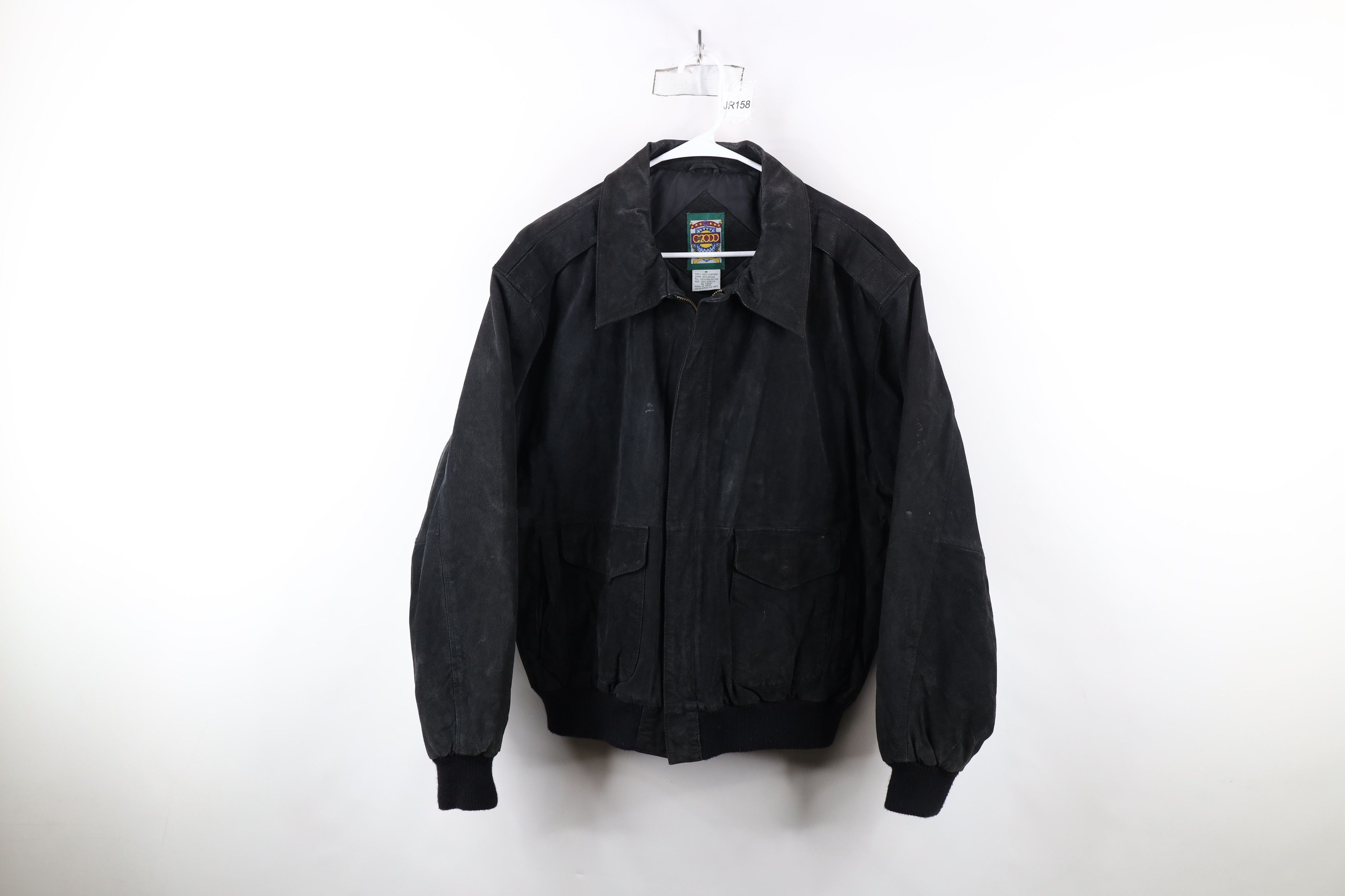 Vintage Vintage 90s Streetwear Leather Flight Bomber Jacket Black Size US M / EU 48-50 / 2 - 1 Thumbnail