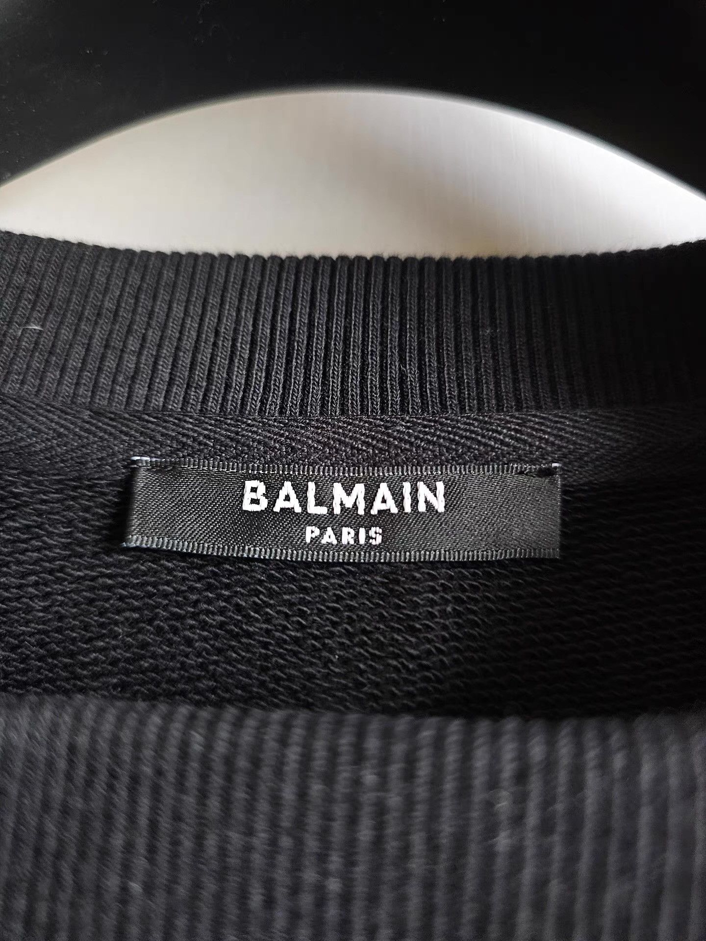 Balmain Balmain black flocked logo sweatshirt, Size US L / EU 52-54 / 3 - 3 Thumbnail