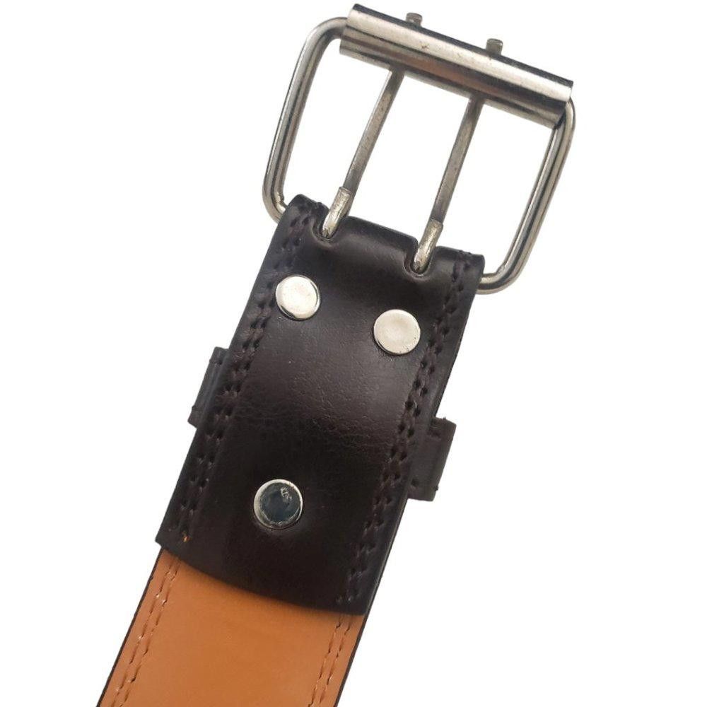 Designer Men's Double Prong Belt Size 38-40" Size ONE SIZE - 4 Thumbnail