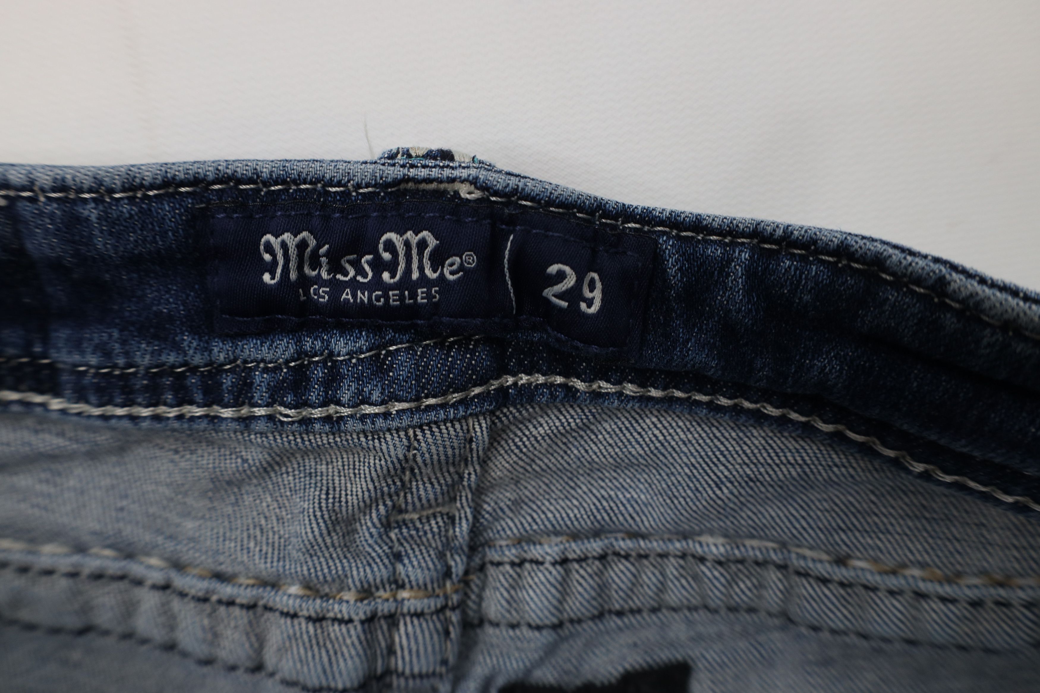 Miss Me Miss Me Stitch Jeweled Hailey Skinny Leg Denim Jeans Blue Size 29" - 7 Thumbnail