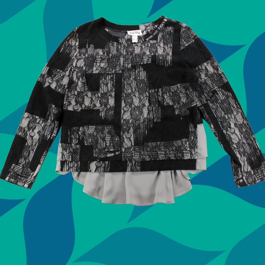 Joseph Ribkoff VINTAGE JOSEPH RIBKOFF crochet lace fishnet floral layered tunic sweater top sz 12 Womens Size XL / US 12-14 / IT 48-50 - 1 Thumbnail