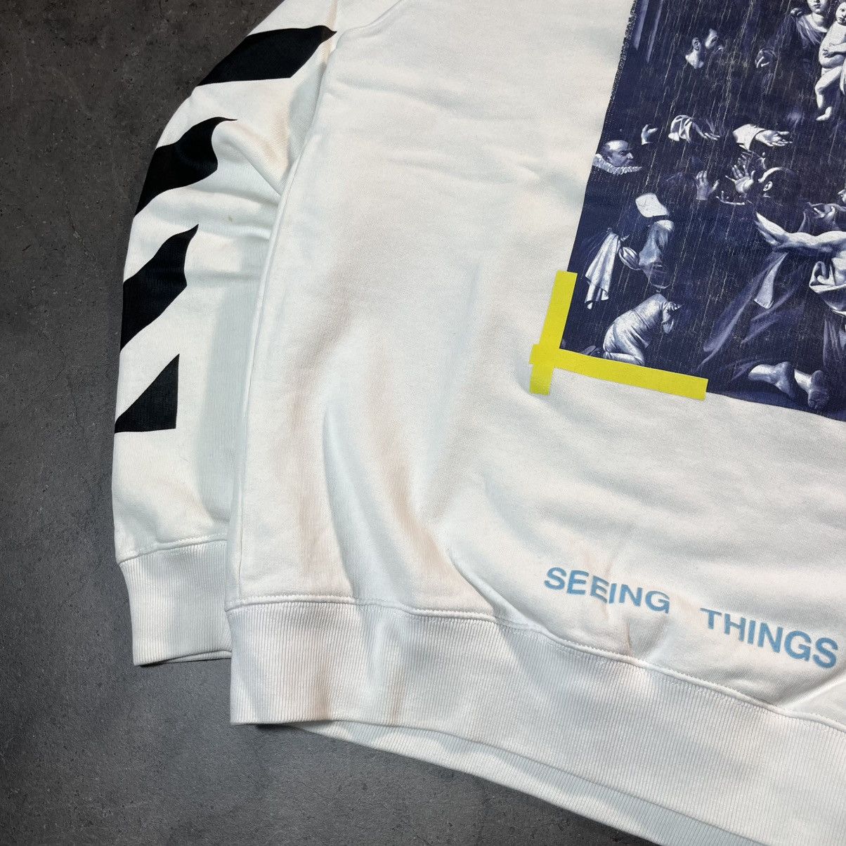 Off-White Off White Virgil Abloh Diagonals Caravaggio Crewneck Sweat Size US XL / EU 56 / 4 - 6 Thumbnail