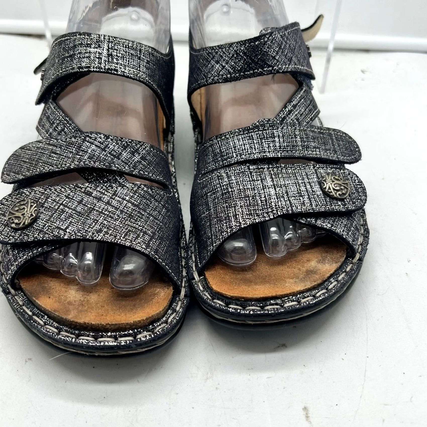Vintage Finn Comfort Gomera Sandals Women 38 US 7-7.5 Metallic Silver Leather Slingback Size US 7 / IT 37 - 4 Thumbnail
