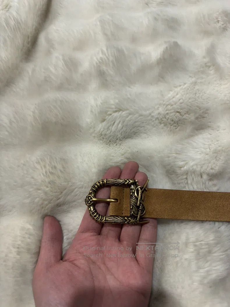 Saint Laurent Paris Saint Laurent Paris size 85 Gold Carved Logo Belt Size ONE SIZE - 3 Thumbnail