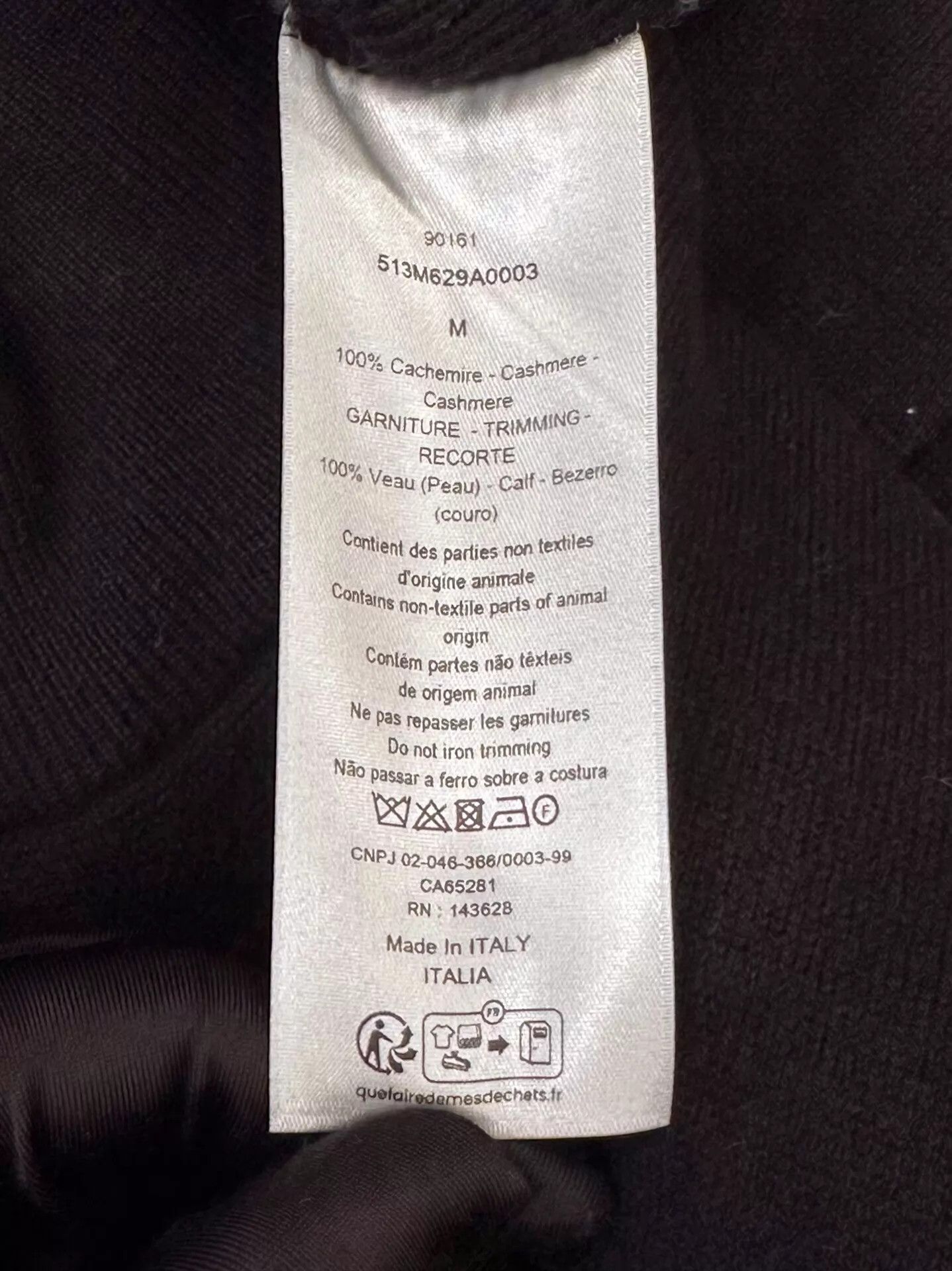 Dior Men's Dior Icons Cashmere M Black Cannage Half-Zip Hoodie Size US M / EU 48-50 / 2 - 7 Thumbnail