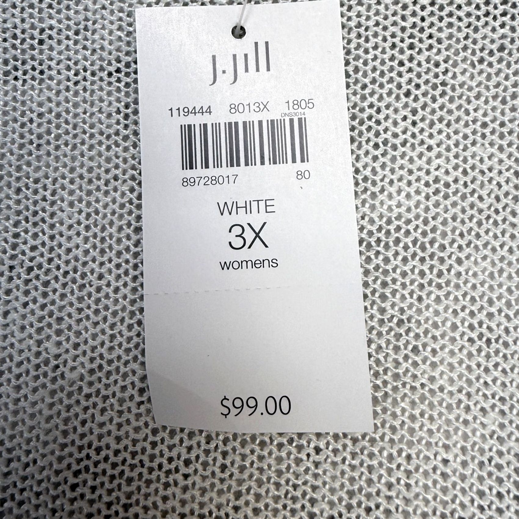 J. Jill J. Jill Cardigan Sweater Women 3X White Open Knit Linen Beach Coverup Coastal NEW Size XXL / US 16-18 / IT 52-54 - 4 Thumbnail
