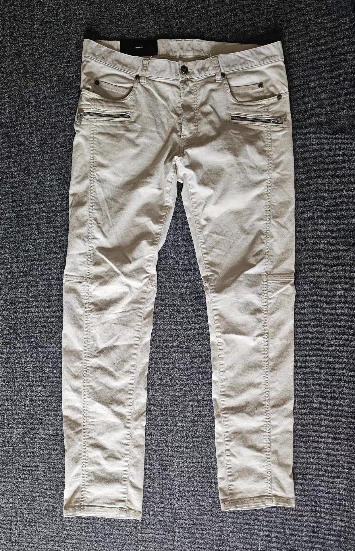 Balmain Balmain beige moto casual pants Q4 Size US 38 / EU 54 - 1 Thumbnail