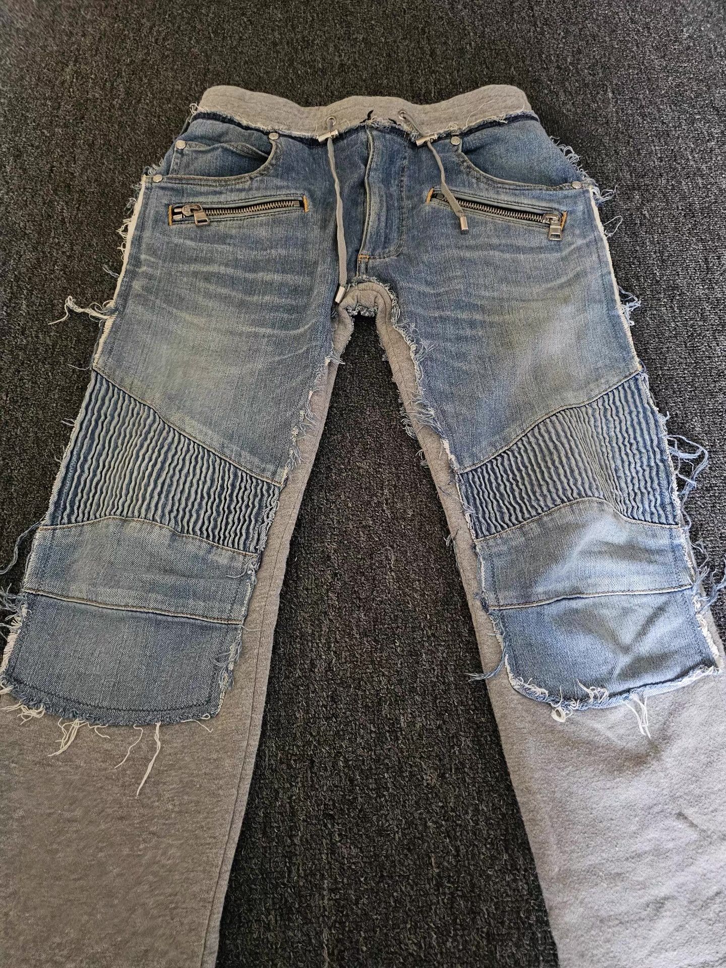 Balmain Balmain denim patchwork sweatpants, Size US 30 / EU 46 - 2 Thumbnail