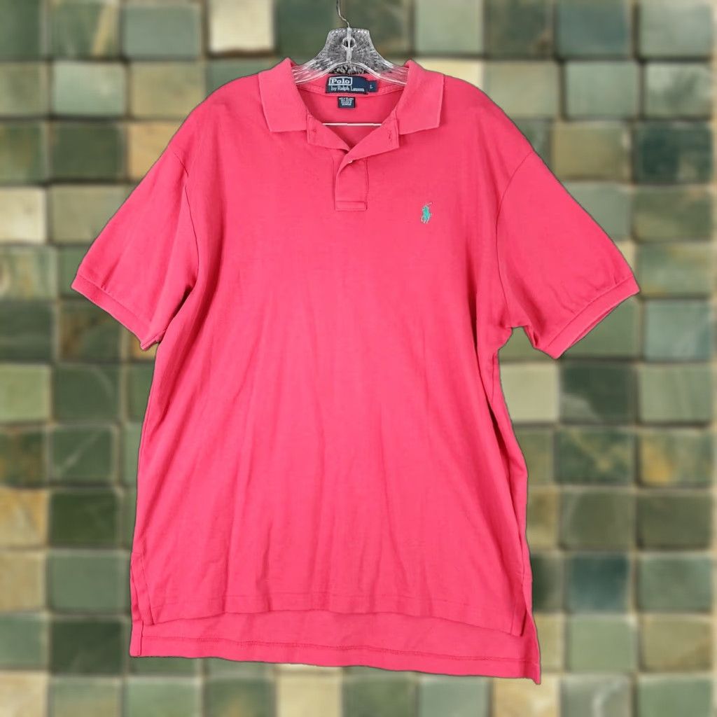 Polo Ralph Lauren Polo Ralph Lauren Mens Pink Short Sleeve Cotton Polo Size L Size US L / EU 52-54 / 3 - 1 Thumbnail