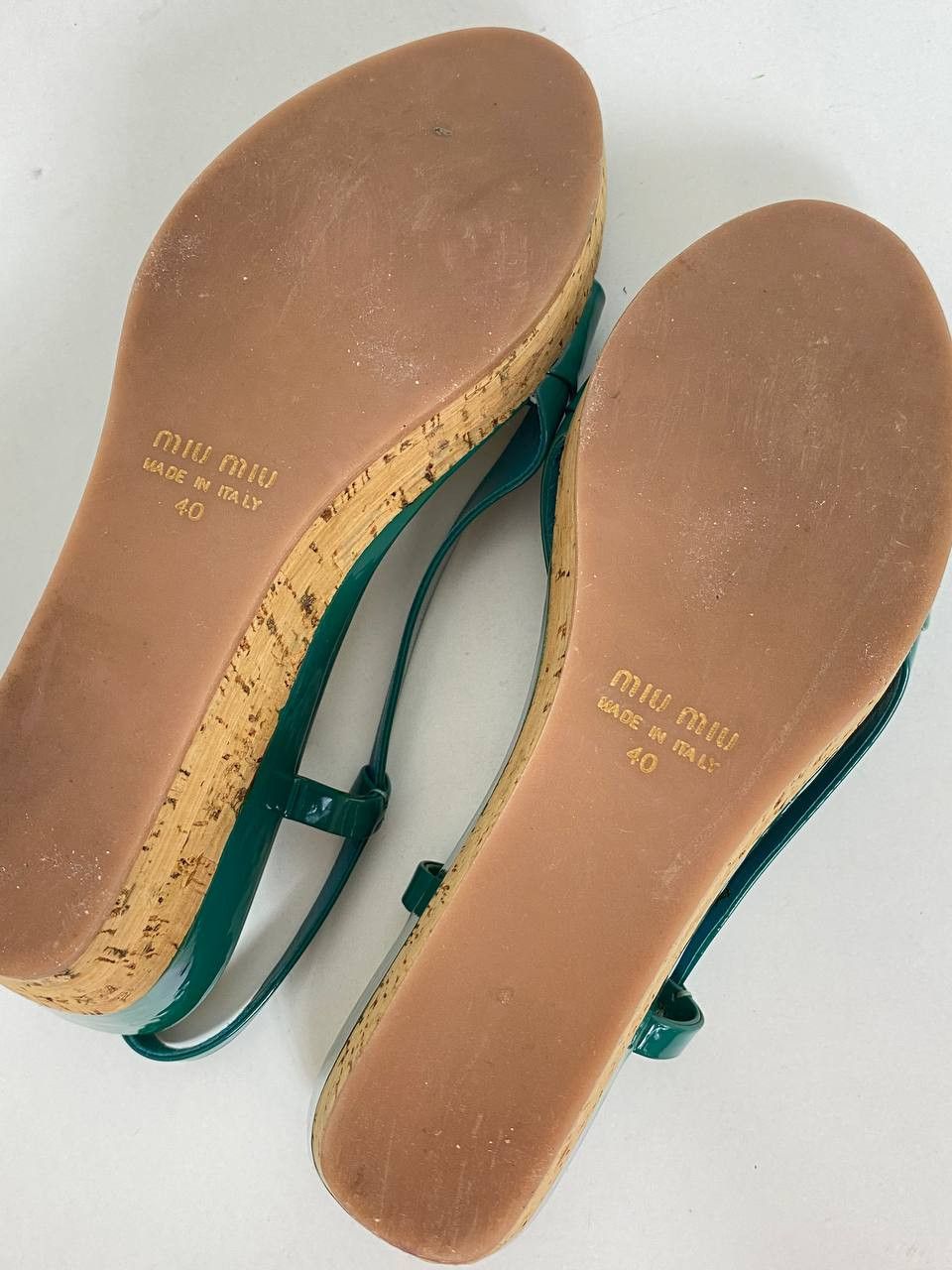 Miu Miu Miu Miu Heels Platform Wedge Patient Leather Sandals Size US 10 / IT 40 - 10 Thumbnail
