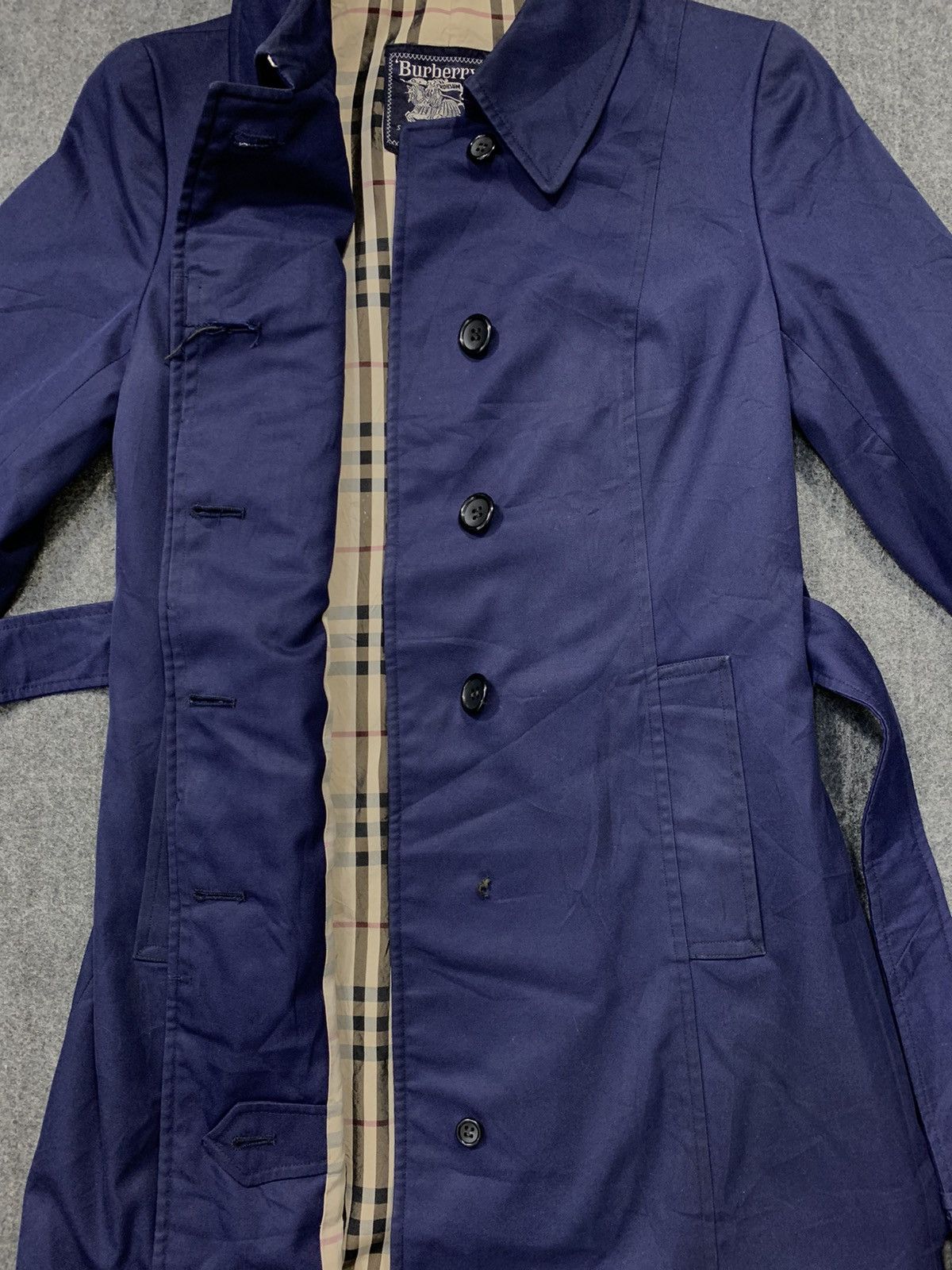 Burberry 90s Burberrys London Trech Coat Jacket Checked Monogram Size S / US 4 / IT 40 - 5 Thumbnail