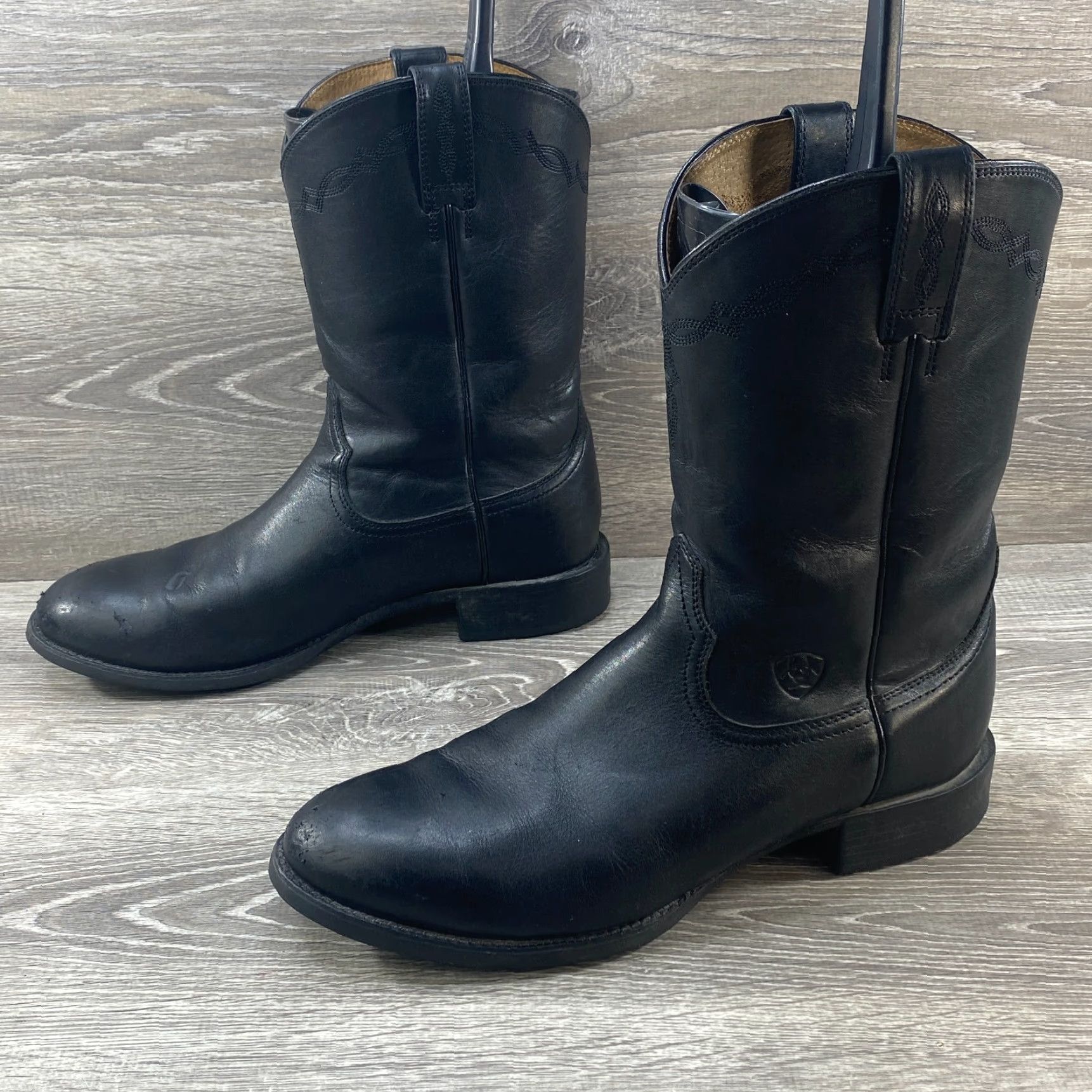 Ariat Ariat Heritage Black Leather Roper Round Toe Cowboy Western Boot Mens SZ 11.5 D Size US 12 / EU 45 - 5 Thumbnail