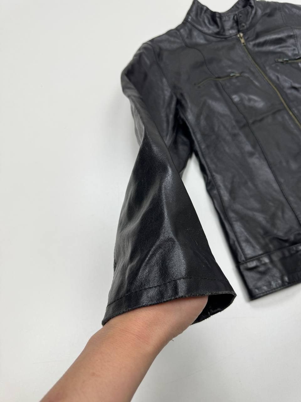 Vera Pelle Vintage leather biker jacket for women L Size L / US 10 / IT 46 - 7 Thumbnail