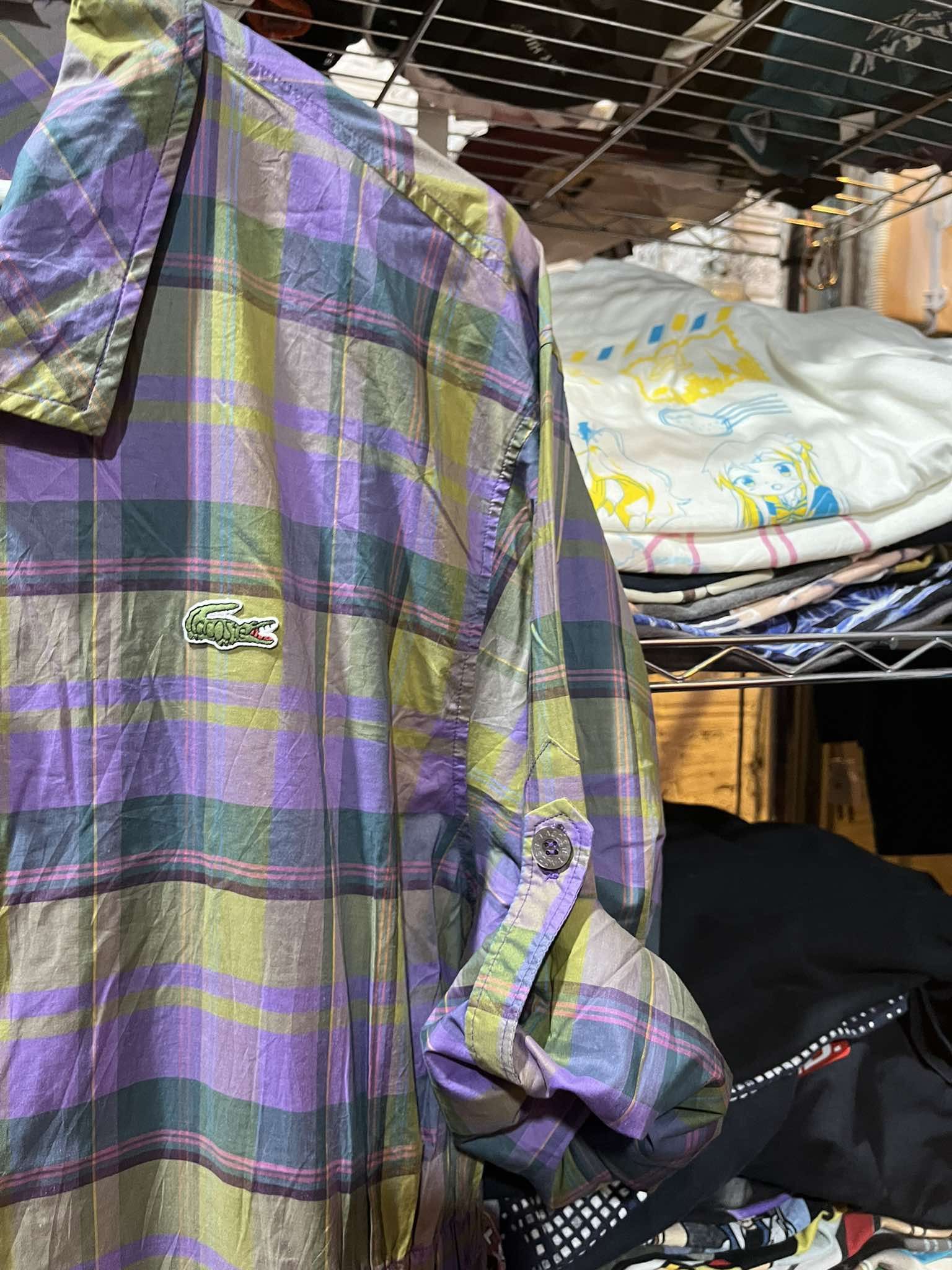 Lacoste Lacoste Purple Plaid Parka Jacket 90s Size US L / EU 52-54 / 3 - 3 Thumbnail