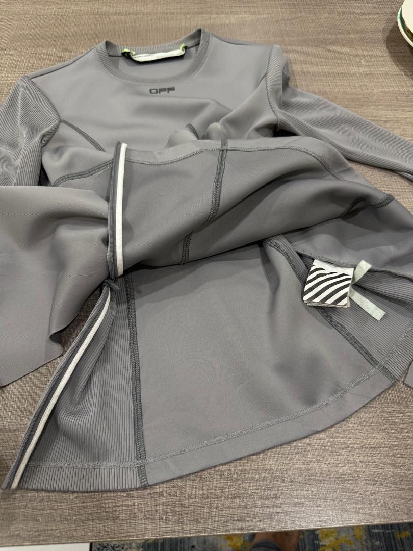 Off-White 🔥 RARE!! OFF-WHITE GREY JERSEY WRAP SWEATSHIRT Size XS / US 0-2 / IT 36-38 - 9 Thumbnail