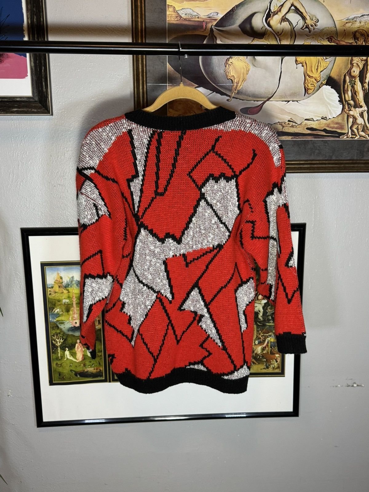 Vintage Vintage Abstract Patterned Red Sweater Size US M / EU 48-50 / 2 - 2 Thumbnail