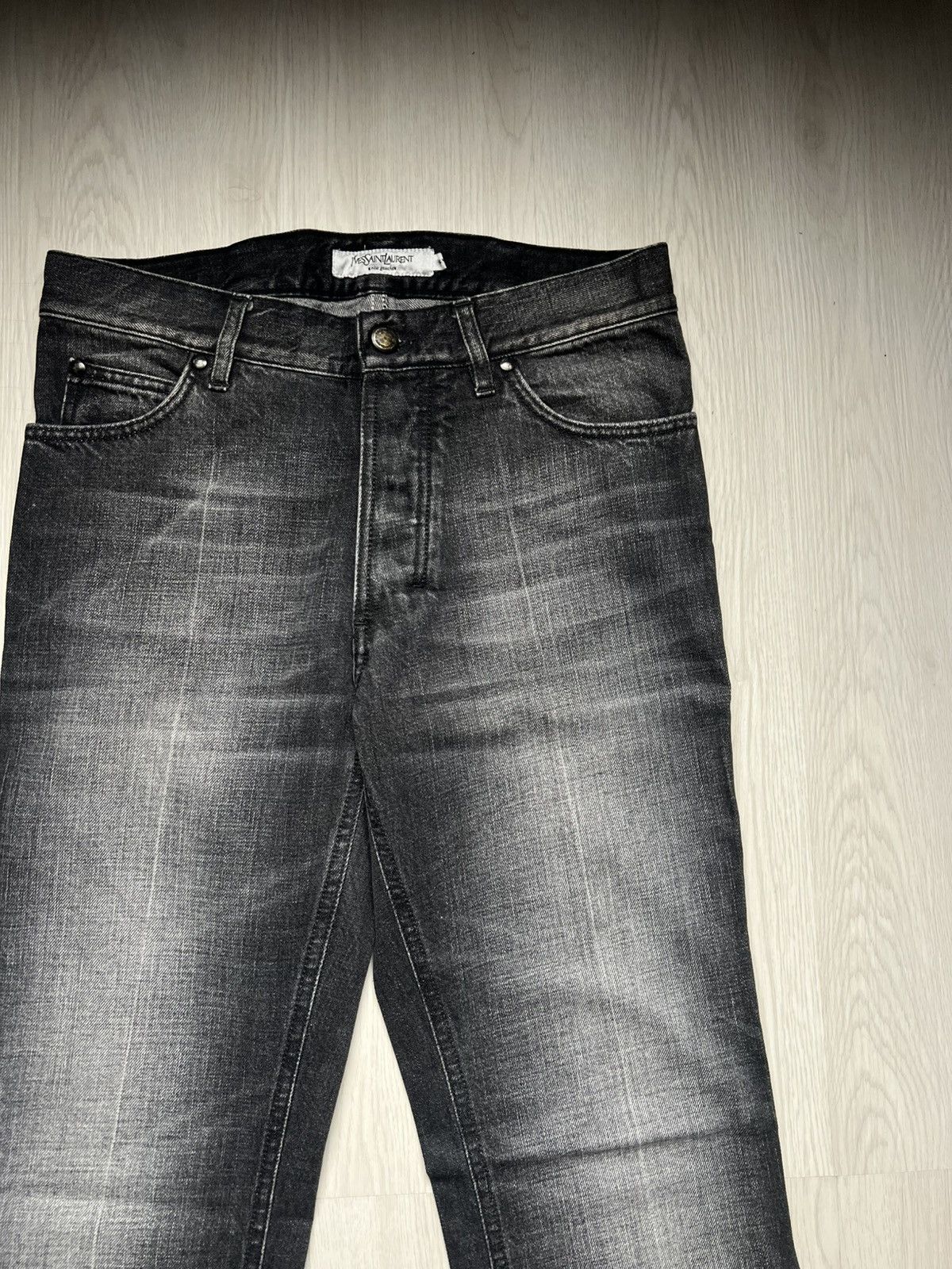 Yves Saint Laurent 2003 YSL Rive Gauche by Tom Ford Washed Bootcut Denim Size US 30 / EU 46 - 4 Thumbnail