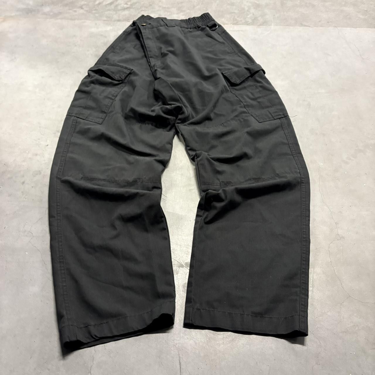 Japanese Brand × Vintage Crazy Vintage Y2K/2000s Baggy Grunge Black Cargo Pants! Size US 38 / EU 54 - 3 Thumbnail