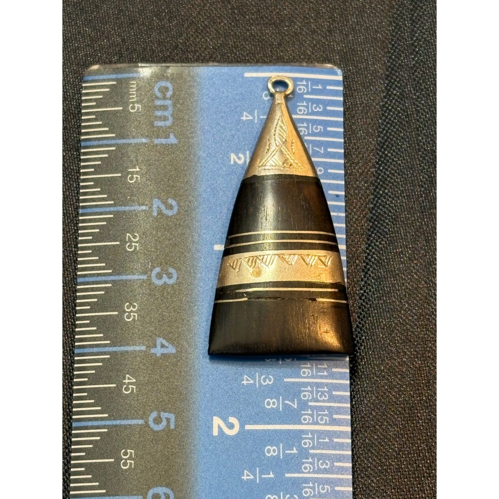 & Other Stories Vintage Sterling Silver Black Inlay Geometric Pendant 7g Size ONE SIZE - 3 Thumbnail