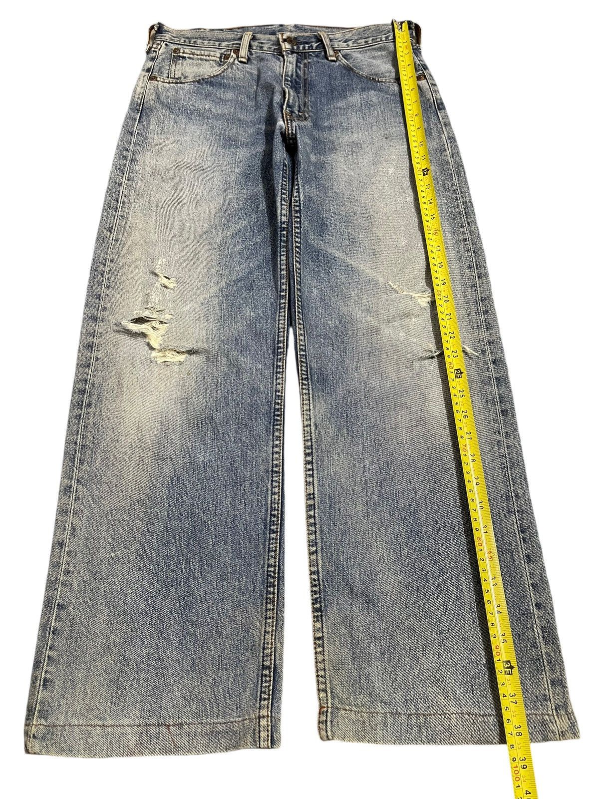 Levi's Vintage 80s Levis 503 Blue Bleached Distressed Baggy Jeans Size US 31 - 13 Thumbnail